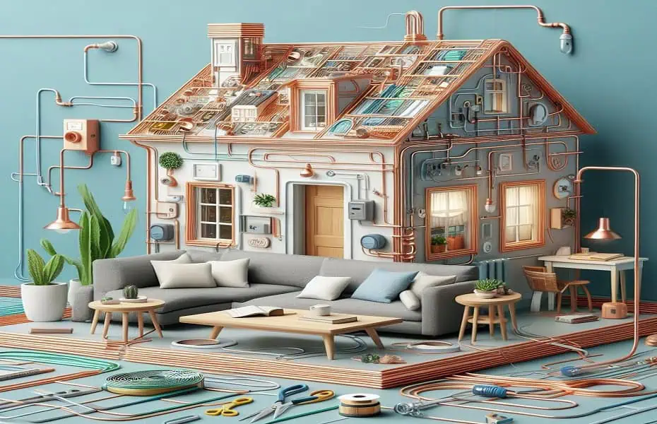 How to use copper wire to transmit electricity at home