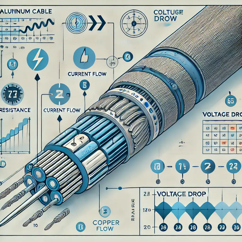 افت ولتاژ در کابل‌ آلومینیومی